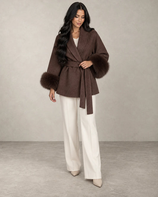 FURRY WRAP COAT
