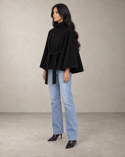 BELTED PONCHO