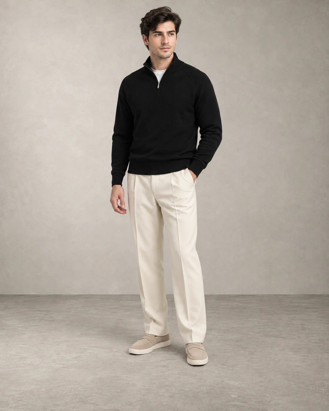 HALF-ZIP SWEATER