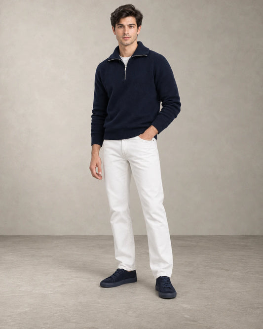 NAVY QUARTER ZIPPER