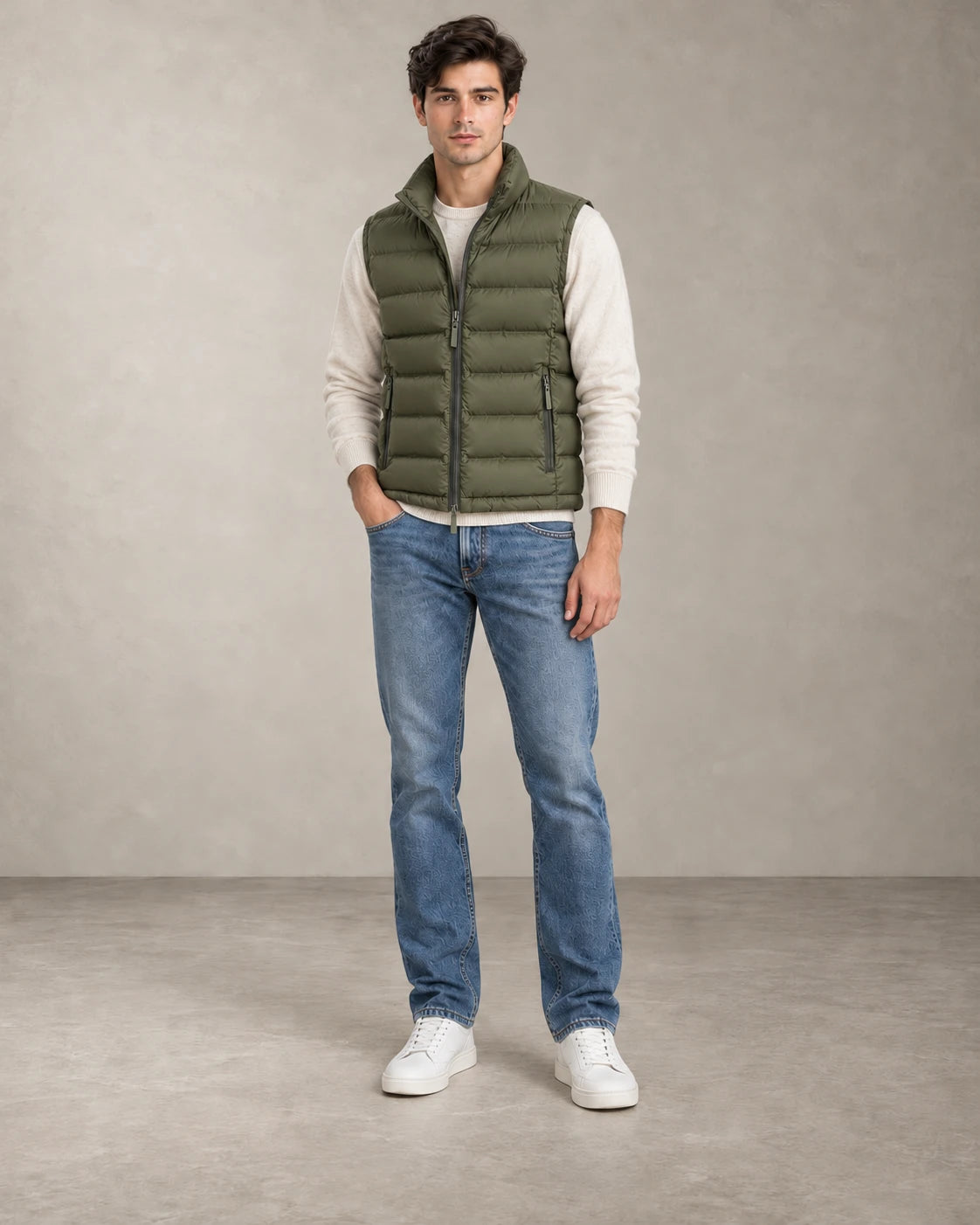 LIGHT PUFFER VEST – Oliv