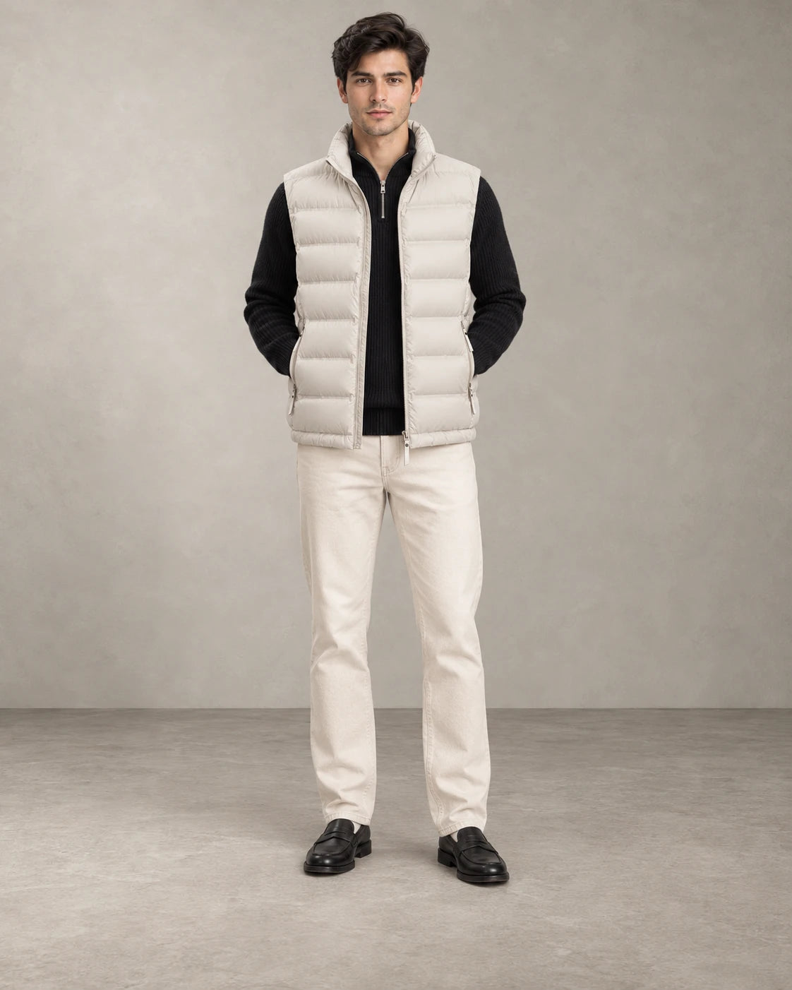 LIGHT PUFFER VEST – Creme