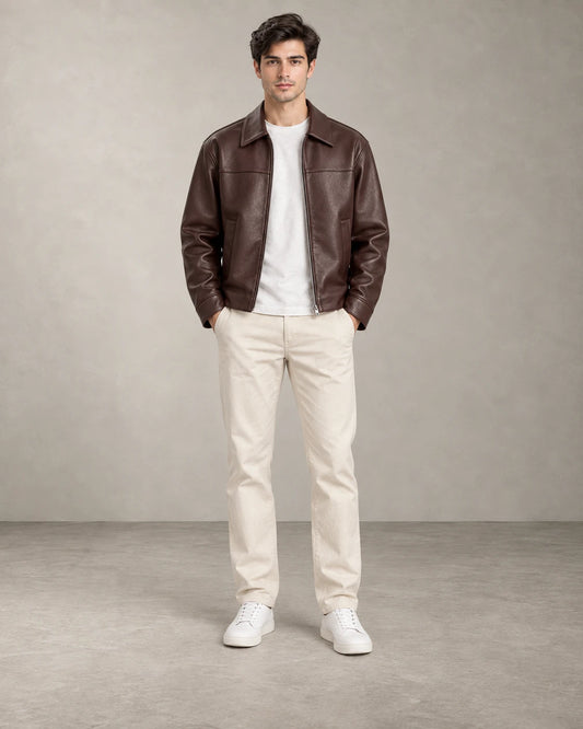 CLASSIC LEATHER ZIP JACKET – Braun