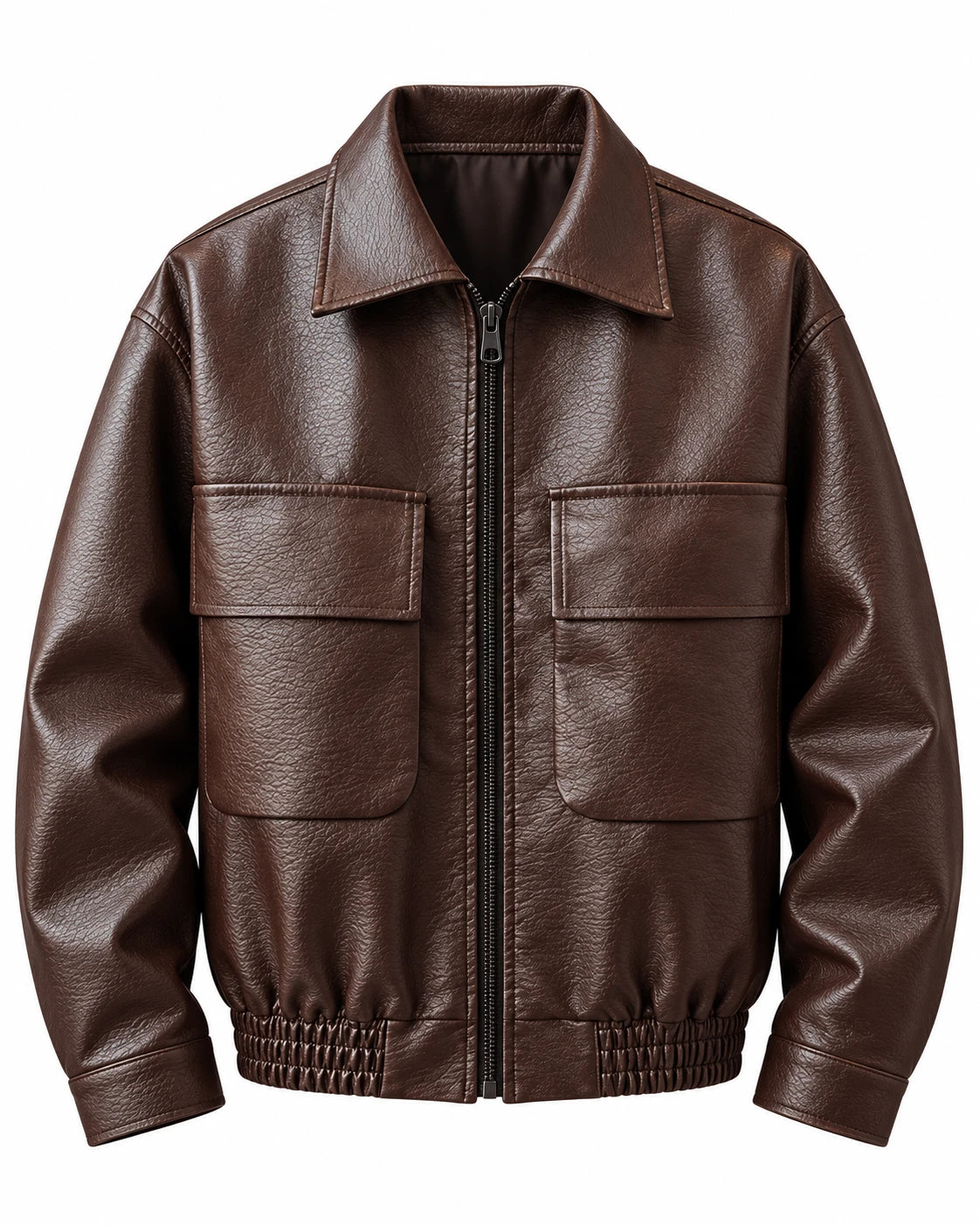LEATHER UTILITY BOMBER – Braun