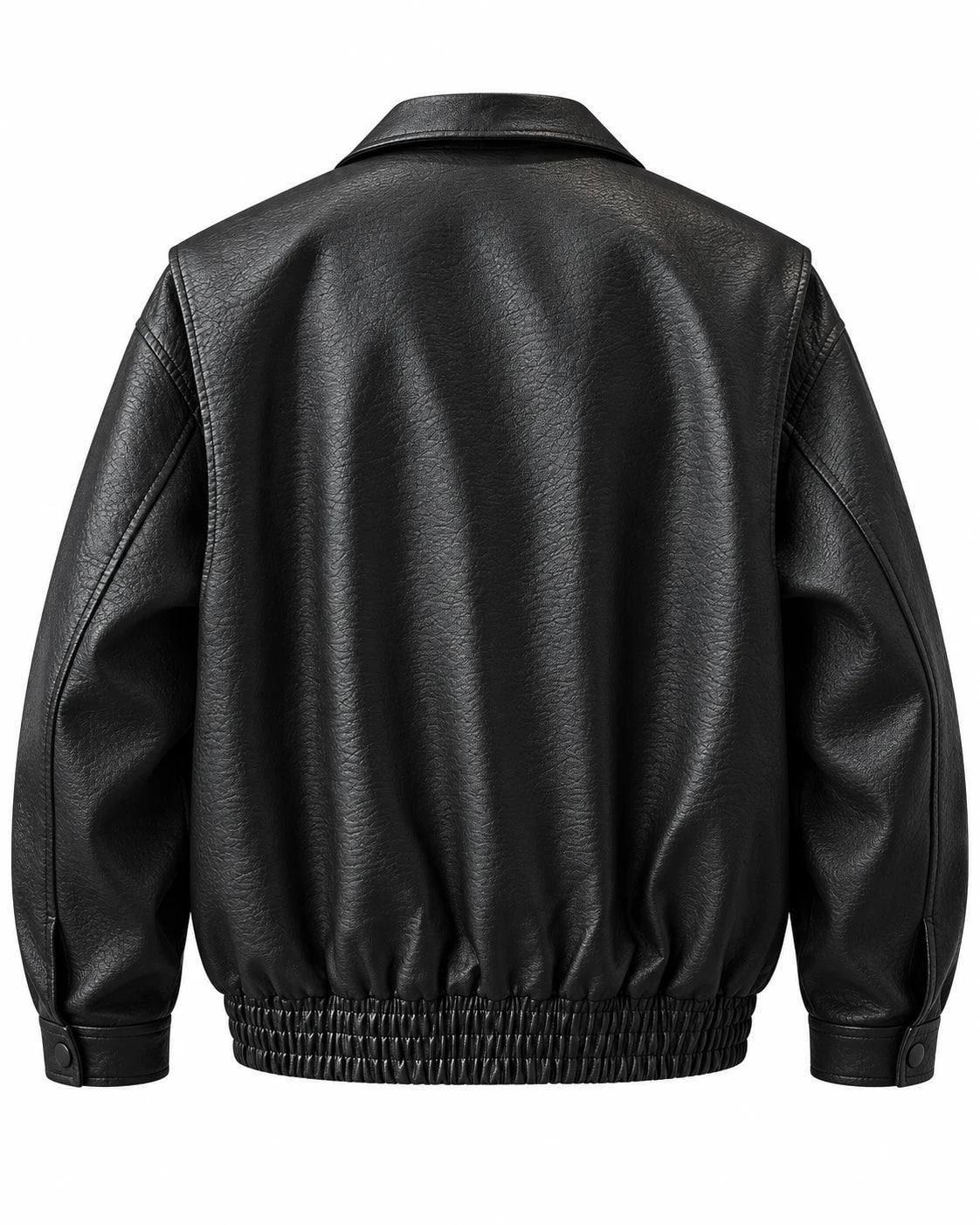 LEATHER UTILITY BOMBER – Schwarz