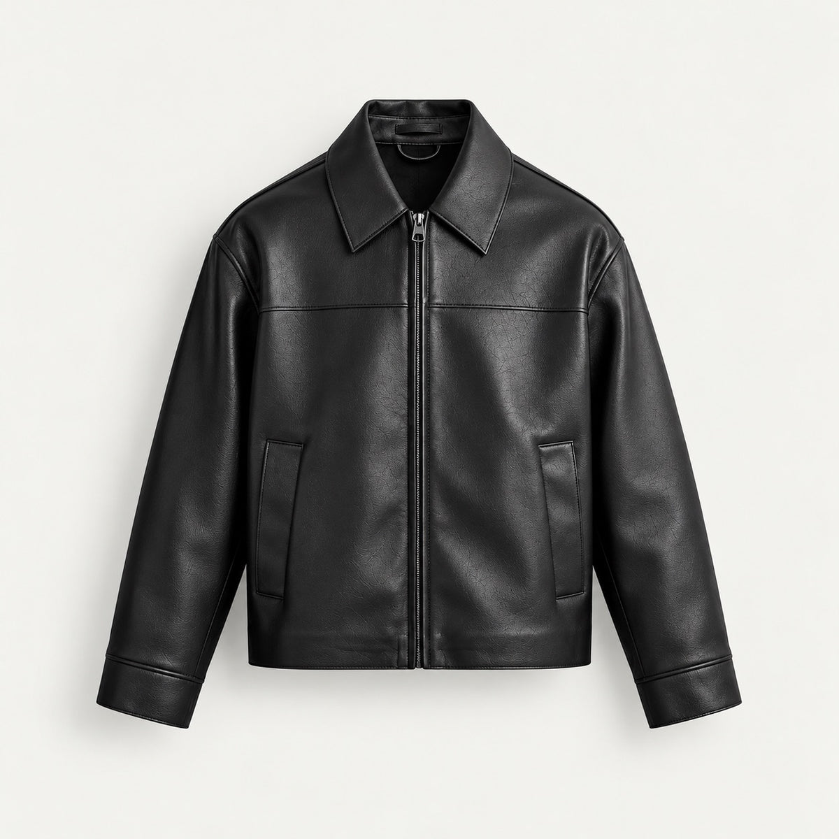 CLASSIC LEATHER ZIP JACKET – Schwarz