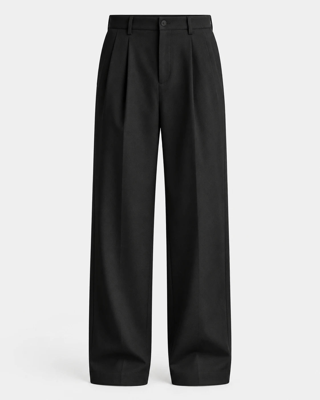 PLEATED WIDE TROUSERS – Schwarz